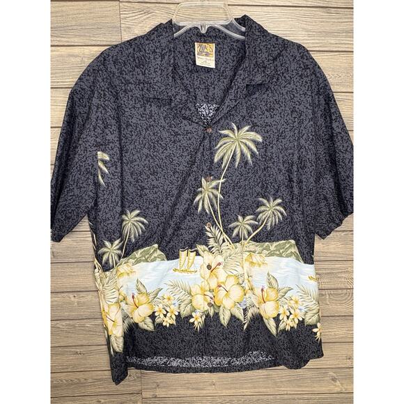 Vintage Winnie Fashion Shirt Men XXL Hawaiian Button Up Floral Tropical 2XL - Picture 1 of 7